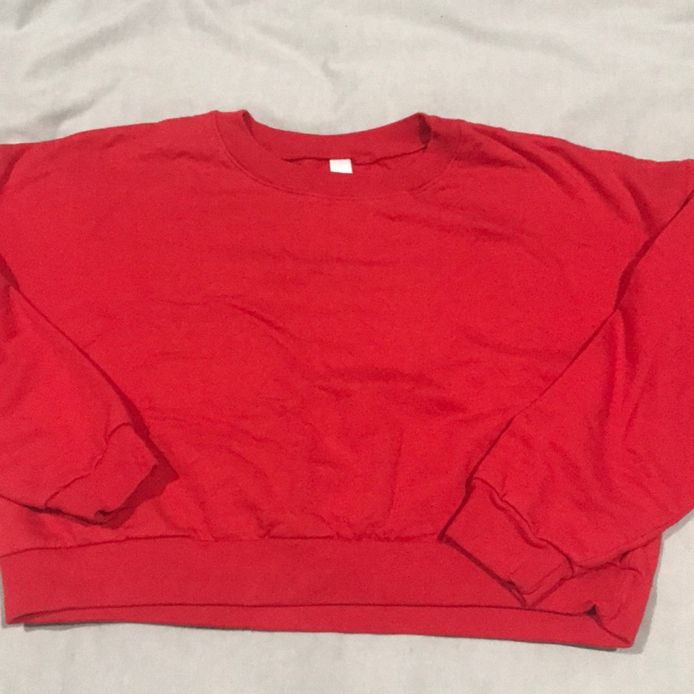 Red cropped sweater